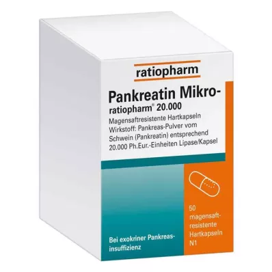 Pancreatine micro ratio.20000 harde maagcapsules, 50 stuks Pancreatine micro ratio.20000 harde maagcapsules, 50 stuks