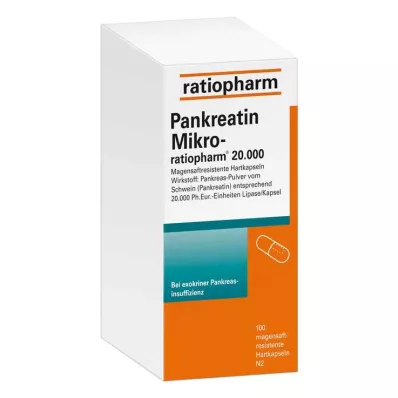 Pancreatine micro ratio.20000 harde maagcapsules, 100 stuks