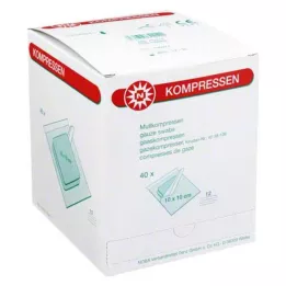 Gaaskompressen 10x10cm 12-fa, 40X2 st