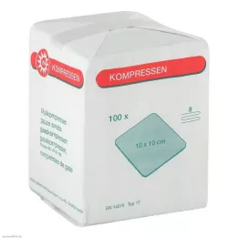 MULLKOMPRESSEN 10x10 cm niet-steriel 8x, 100 stuks