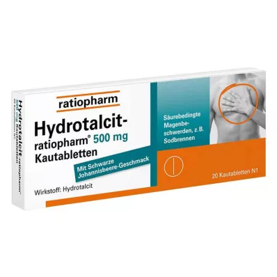 HYDROTALCIT-ratiopharm 500 mg kauwtabletten, 20 st