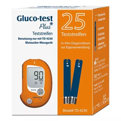 GLUCO TEST Plus bloedglucoseteststrips, 25 stuks