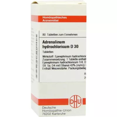 ADRENALINUM HYDROCHLORICUM D 30 tabletten, 80 st ADRENALINUM HYDROCHLORICUM D 30 tabletten, 80 st