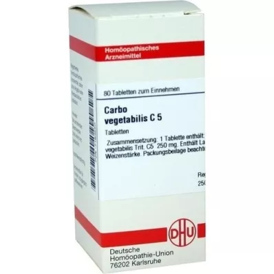 CARBO VEGETABILIS C 5 tabletten, 80 st