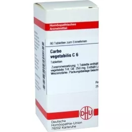 CARBO VEGETABILIS C 6 tabletten, 80 st