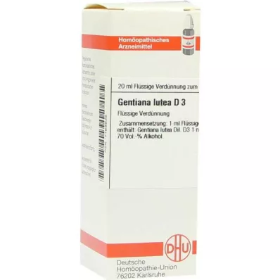 GENTIANA LUTEA D 3 Verdunning, 20 ml GENTIANA LUTEA D 3 Verdunning, 20 ml