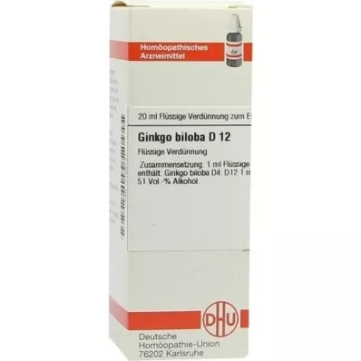 GINKGO BILOBA D 12 Verdunning, 20 ml