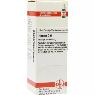 DHU Hirudo D 6 Verdunning, 20 ml DHU Hirudo D 6 Verdunning, 20 ml