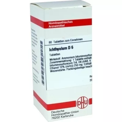 ICHTHYOLUM D 6 tabletten, 80 stuks