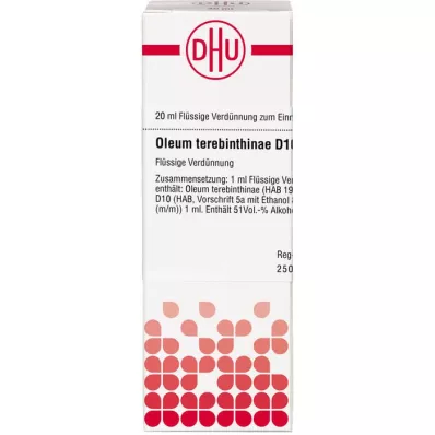 OLEUM TEREBINTHINAE D 10 Verdunning, 20 ml