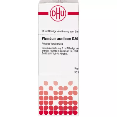 PLUMBUM ACETICUM D 30 Verdunning, 20 ml