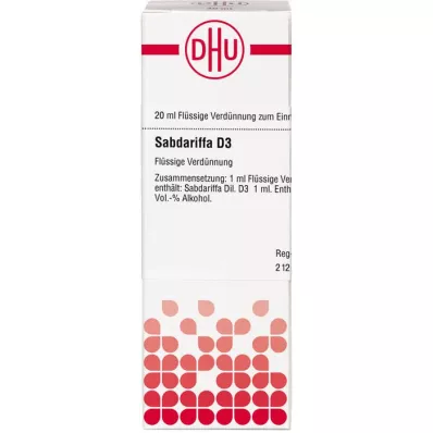 SABDARIFFA D 3 Verdunning, 20 ml