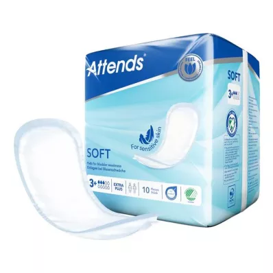 Attends Soft 3 + extra plus inlegzolen anatomisch, 10 stuks Attends Soft 3 + extra plus inlegzolen anatomisch, 10 stuks