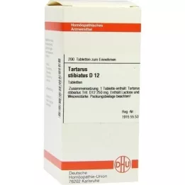 TARTARUS STIBIATUS D 12 tabletten, 200 stuks