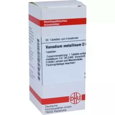 VANADIUM METALLICUM D 6 tabletten, 80 stuks