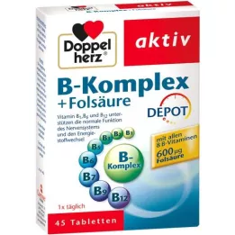 DOPPELHERZ B-complex+foliumzuur tabletten, 45 stuks