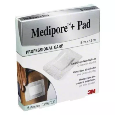MEDIPORE+Pad 3M 5x7.2cm 3562NP Pleister, 5 stuks