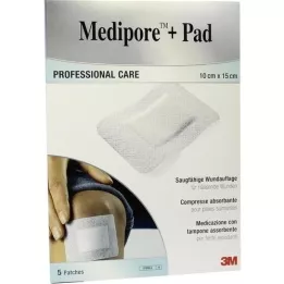 MEDIPORE+Pad 3M 10x15cm 3569NP Pleister, 5 stuks