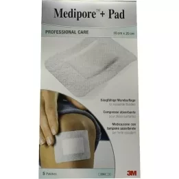 MEDIPORE+Pad 3M 10x20cm 3570NP Pleister, 5 stuks