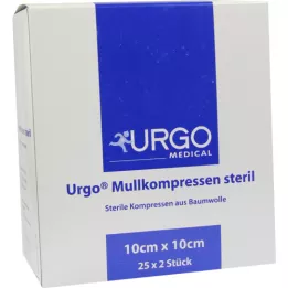 URGO MULLKOMPRESSEN 10x10 cm steriel, 25X2 stuks