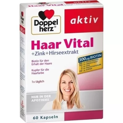 DOPPELHERZ Hair Vital+Zinc+Brain Extract Capsules, 60 Capsules