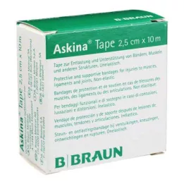 ASKINA Tape Pfl.unelast.2,5 cmx10 m wit, 1 st