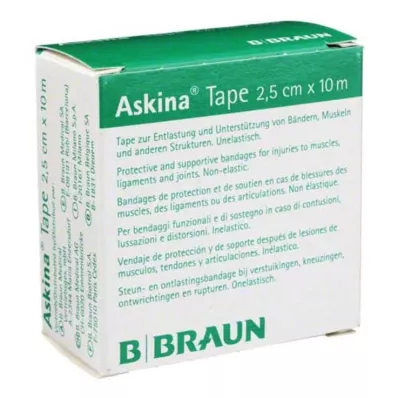 ASKINA Tape Pfl.unelast.2,5 cmx10 m wit, 1 st