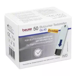 BEURER GL40 bloedsuiker teststrips, 50 stuks