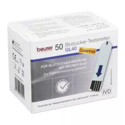 BEURER GL40 bloedsuiker teststrips, 50 stuks BEURER GL40 bloedsuiker teststrips, 50 stuks