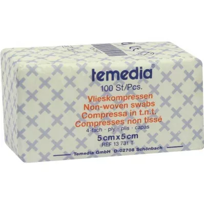 Vlieskompressen 5x5 cm niet-steriel 4-voudig, 100 stuks Vlieskompressen 5x5 cm niet-steriel 4-voudig, 100 stuks