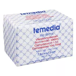 Vlieskompressen 7,5x7,5 cm niet-steriel 4-voudig, 100 stuks
