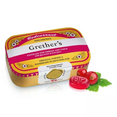Grethers Rode bessen+Vitamine C suikervrije pastilles (110 g) Grethers Rode bessen+Vitamine C suikervrije pastilles (110 g)