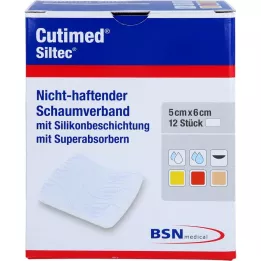 CUTIMED Siltec schuimverband 5x6 cm niet-klevend, 12 st