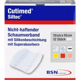 CUTIMED Siltec schuimverband 10x10 cm niet-klevend, 12 st