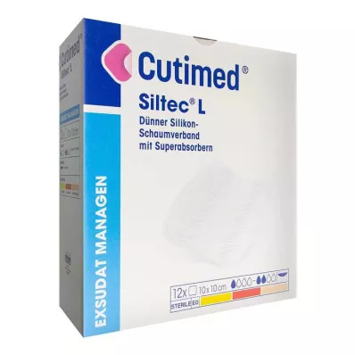 CUTIMED Siltec L Schuimverband 10x10 cm, 12 stuks