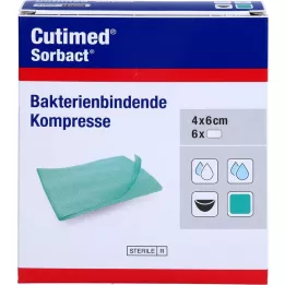 CUTIMED Sorbact kompressen 4x6 cm, 6 stuks