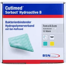 CUTIMED Sorbact Hydroactive B Gel-V.7x8,5 cm lijm, 12 stuks