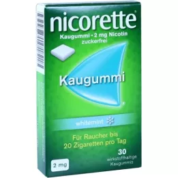 NICORETTE Kauwgom 2 mg witte munt, 30 stuks