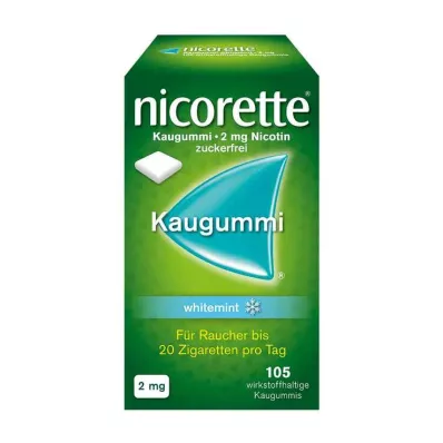 nicorette kauwgom witte munt, 2 mg nicotine, 105 stuks nicorette kauwgom witte munt, 2 mg nicotine, 105 stuks