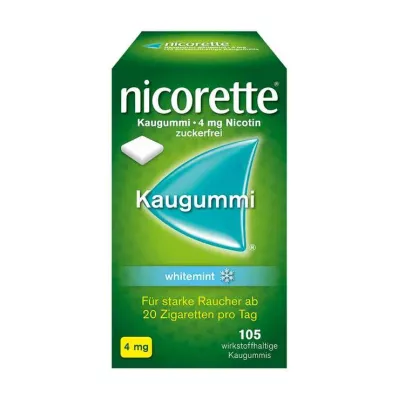 nicorette kauwgom witte munt, 4 mg nicotine, 105 stuks nicorette kauwgom witte munt, 4 mg nicotine, 105 stuks