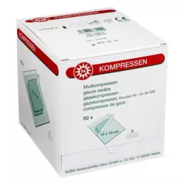 Gaaskompressen 10x10cm 8-voudig, 50x2 stuks