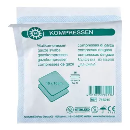 Gaaskompressen 10x10cm 16-fa, 35X2 st