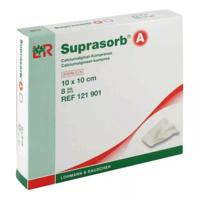 SUPRASORB Een calciumalginaatkompres 10x10 cm, 8 stuks SUPRASORB Een calciumalginaatkompres 10x10 cm, 8 stuks