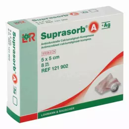 SUPRASORB A+Ag Antimik.Cal.Alginat Kompr.5x5 cm, 8 stuks