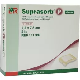 SUPRASORB P PU-Schuim v.zelfklevend 7,5x7,5 cm, 8 st