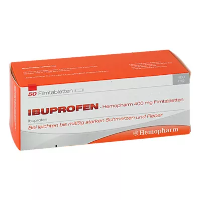 Ibuprofen Hemopharm 400 mg filmomhulde tabletten, 50 stuks Ibuprofen Hemopharm 400 mg filmomhulde tabletten, 50 stuks