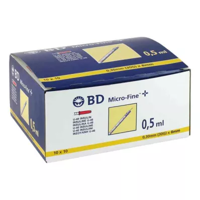 BD MICRO-FINE+ Insulinespr.0.5 ml U40 8 mm, 100X0.5 ml BD MICRO-FINE+ Insulinespr.0.5 ml U40 8 mm, 100X0.5 ml