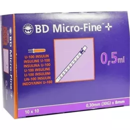 BD MICRO-FINE+ Insulinespr.0.5 ml U100 8 mm, 100X0.5 ml