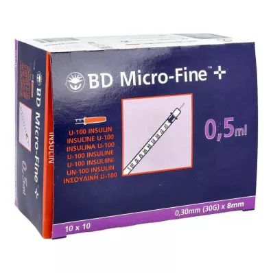 BD MICRO-FINE+ Insulinespr.0.5 ml U100 8 mm, 100X0.5 ml
