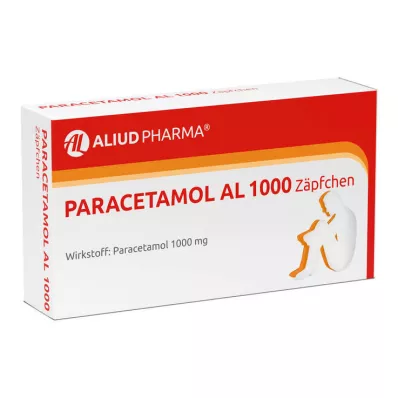 PARACETAMOL AL 1000 zetpillen, 10 stuks PARACETAMOL AL 1000 zetpillen, 10 stuks